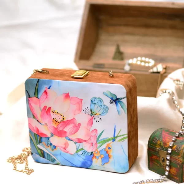 Indian Clutch, Floral Fiesta Indian Clutch, colorblock indian clutch, vibrant colors indian culture