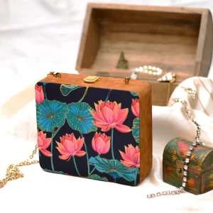Indian Clutch, Heritage Lotus Indian Clutch, colorblock indian clutch, vibrant colors indian culture