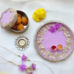 Celestial Purple Rakhi Thali Hamper