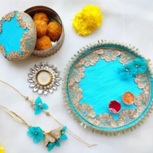 Celestial Blue Rakhi Thali Hamper