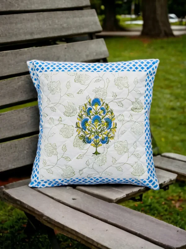 hand block printed cusion cover, floral cushions covers, blue floral pillow covers, floral pillow covers, floral lumbar pillow cover