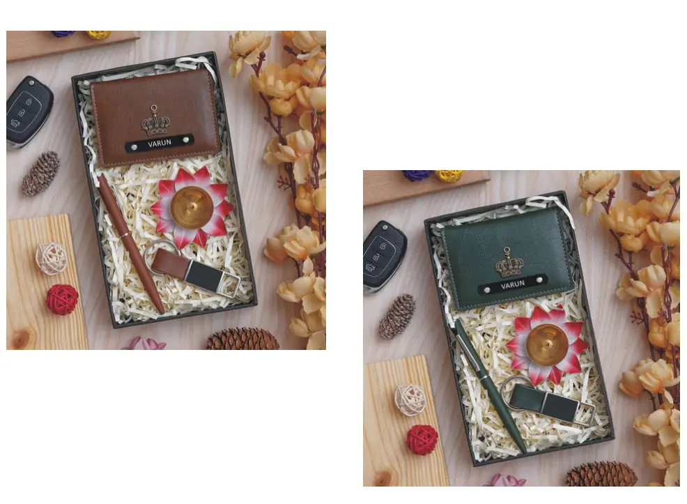 copper hamper (1), cusomised gift hamper, customised wallet, customised pen, customised keychains