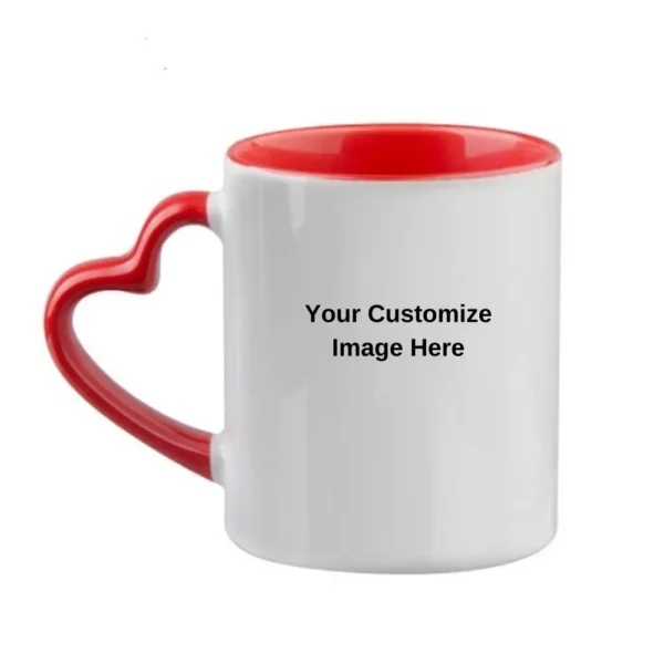 mug red (2), customised heart shape handle coffee mug, customised mugs, personalized coffee mugs with pictures