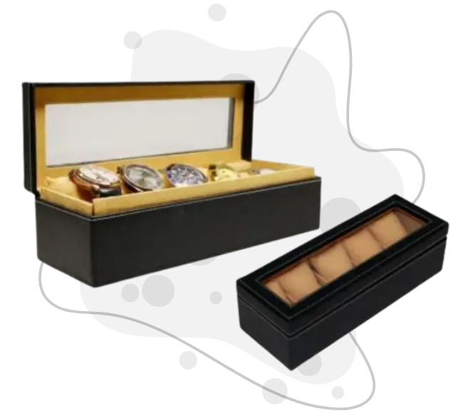 Black Watch Box For 5 Watches, couple watches, best watch boxes, personalized watches, watchbox watches,