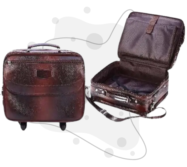 Brown Leatherette Overnighter Trolly 4 Wheels, travel trolley luggage, business trolley case, carry on trolly, trolly bag with wheels