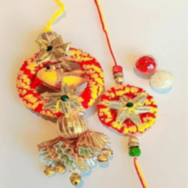 Loving Duo Edition – Designer Couple Rakhi Gift Set in Multi Shades for Brother & Bhabhi