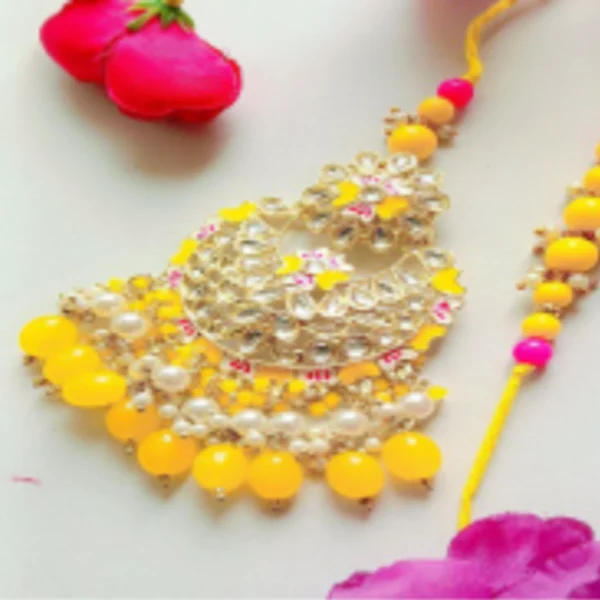 Designer Couple Rakhi Gift Set in Yellow Shades for Brother & Bhabhi