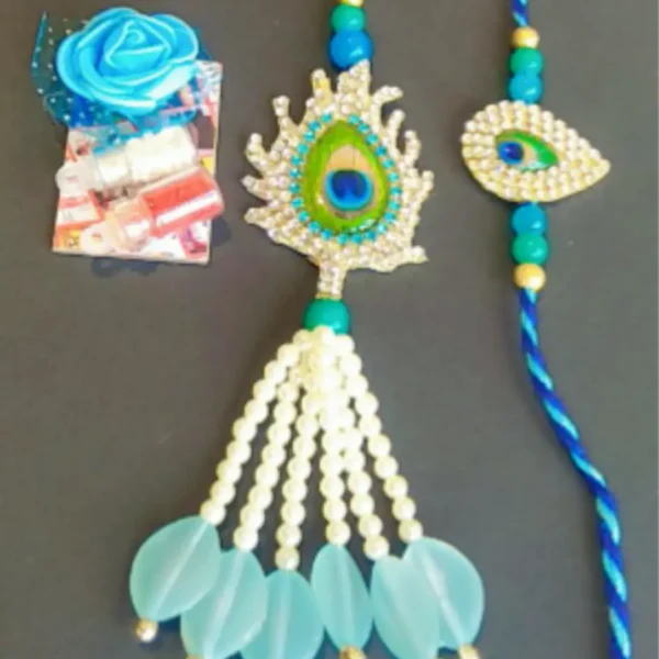 Intricate Knot Duo – Designer Couple Rakhi Gift Set in Multi Shades for Brother & Bhabhi