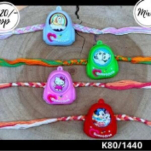 Multicolor Kids Rakhi Combo – Pack of 22 Light-Up Cartoon Rakhis (K80)