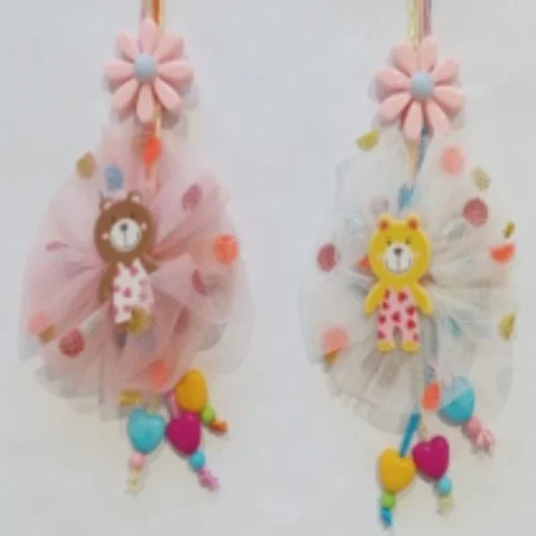 Brown Yellow White Pink Kids Lumba Rakhi