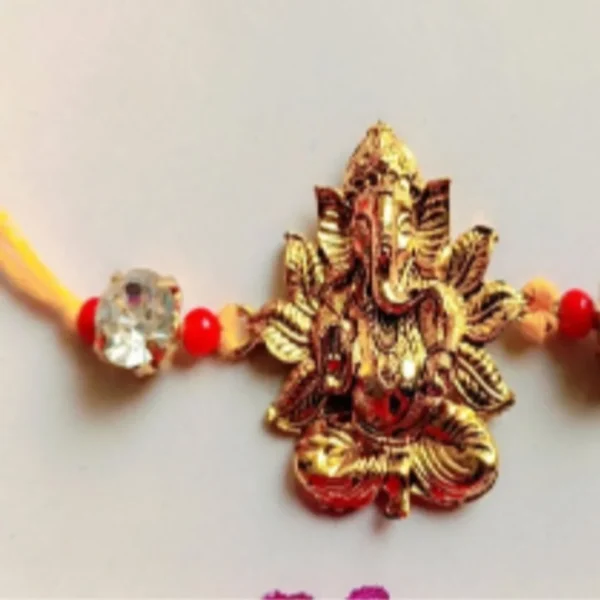 Classic Golden Thread Rakhi Set 1