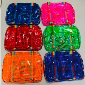 Neon Jelly Bag – Big Size 14x10x6" with Dual Pockets