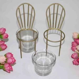 Chair Shape Glass T-Light Holder – Set of 2