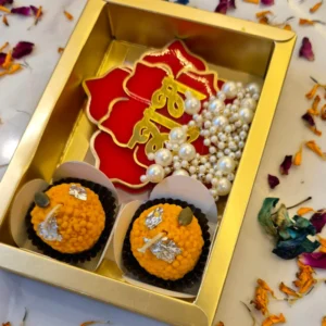 Festive Hamper – 2 Laddu Candles with Resin Shubh Labh Pair