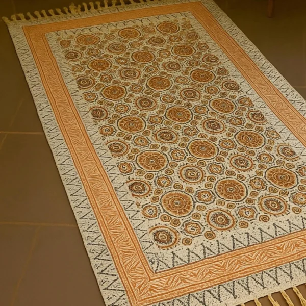 Handmade Block Printed Rug – 4x6 ft - Image 7