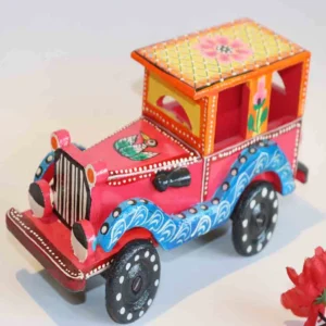 Handcrafted Wooden Jeep – Multi Color