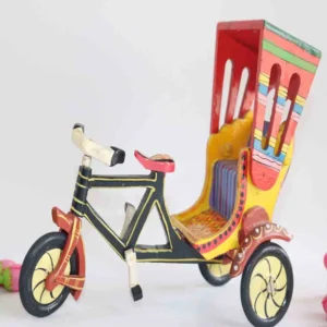 Handcrafted Wooden Rickshaw – Multi Color