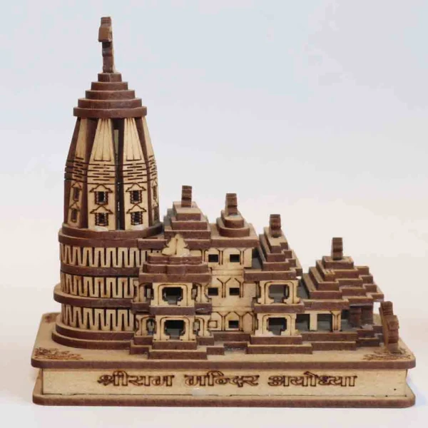 Handcrafted Wooden Ram Mandir – Sacred Mini Temple