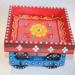 Handcrafted Wooden Thelaa – Miniature Cart for Home Décor