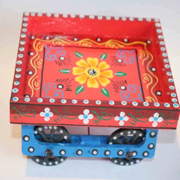 Handcrafted Wooden Thelaa – Miniature Cart for Home Décor