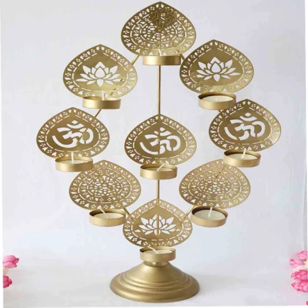 Golden Wall T-Light Holder – Elegant Decorative Lighting