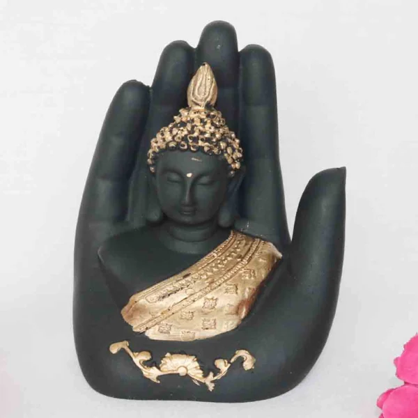Hand Buddha Showpiece – Black | Home Decor