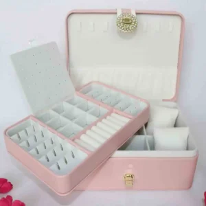 Luxurious Velvet-Finish Large Jewellery Box – Elegant Storage Organizer