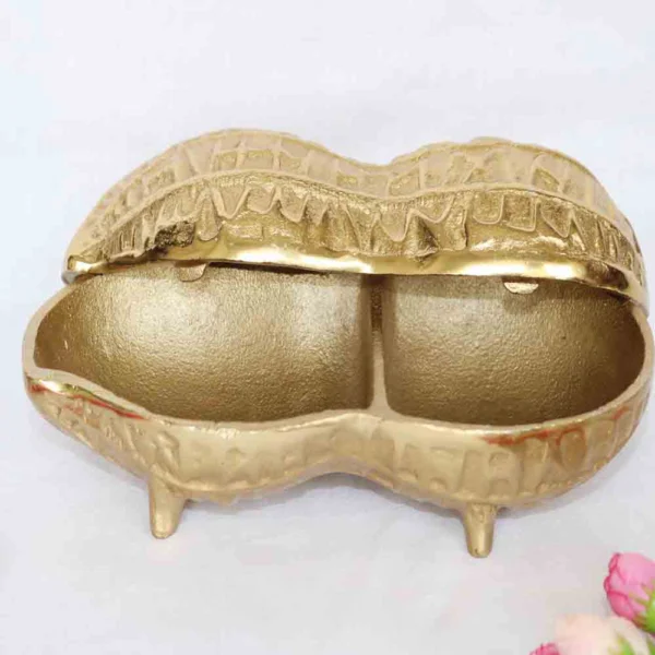Golden Peanut Decorative Showpiece – Elegant Home Décor Accent - Image 2