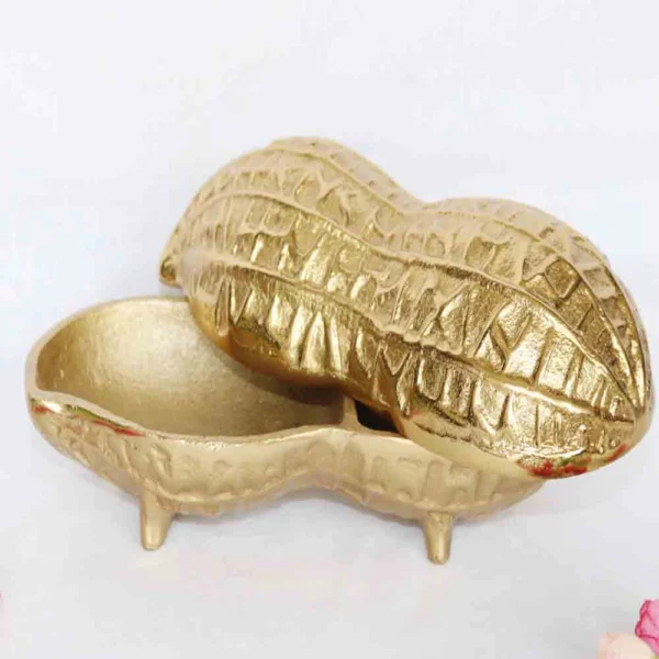 Golden Peanut Decorative Showpiece – Elegant Home Décor Accent - Image 3