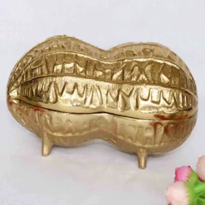 Golden Peanut Decorative Showpiece – Elegant Home Décor Accent