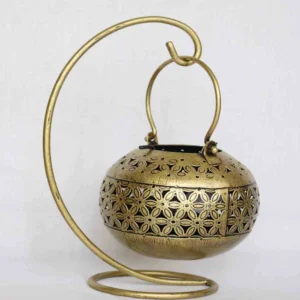 Golden Lota Stand – Decorative Home Accent for Pooja & Living Spaces