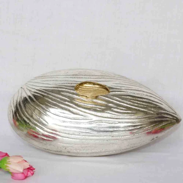 Silver Badam Decorative Showpiece – Elegant Home Décor Accent - Image 2