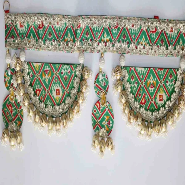 Bandhanwar Home Decor for Diwali – Green & Orange | Traditional Door Hanging