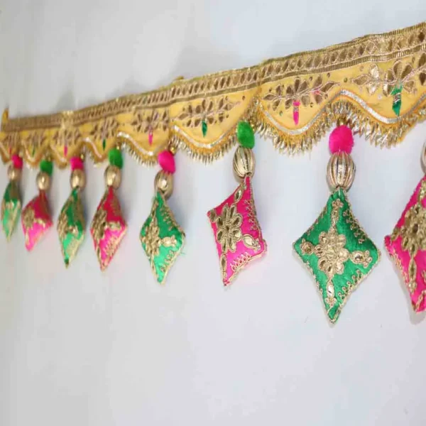 Bandhanwar Home Decor for Diwali – Red & Yellow | Traditional Door Hanging