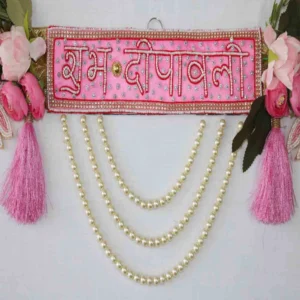 Handcrafted Pink Bandhanwar – Festive Home Décor