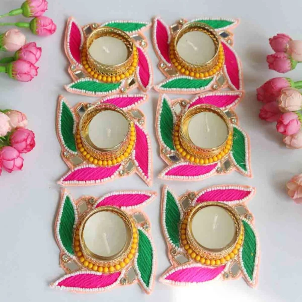 Decorative Lamps & Candles – Multicolor | Festive Home Decor (Set of 6)f