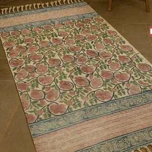 Handmade Block Printed Rug – 4x6 ft
