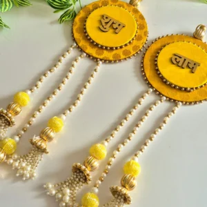 Shubh Labh Hanging – Benarasi Fabric with MDF Base