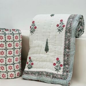 Premium Jaipuri Block Print Double Bed Hand Quilted Razai