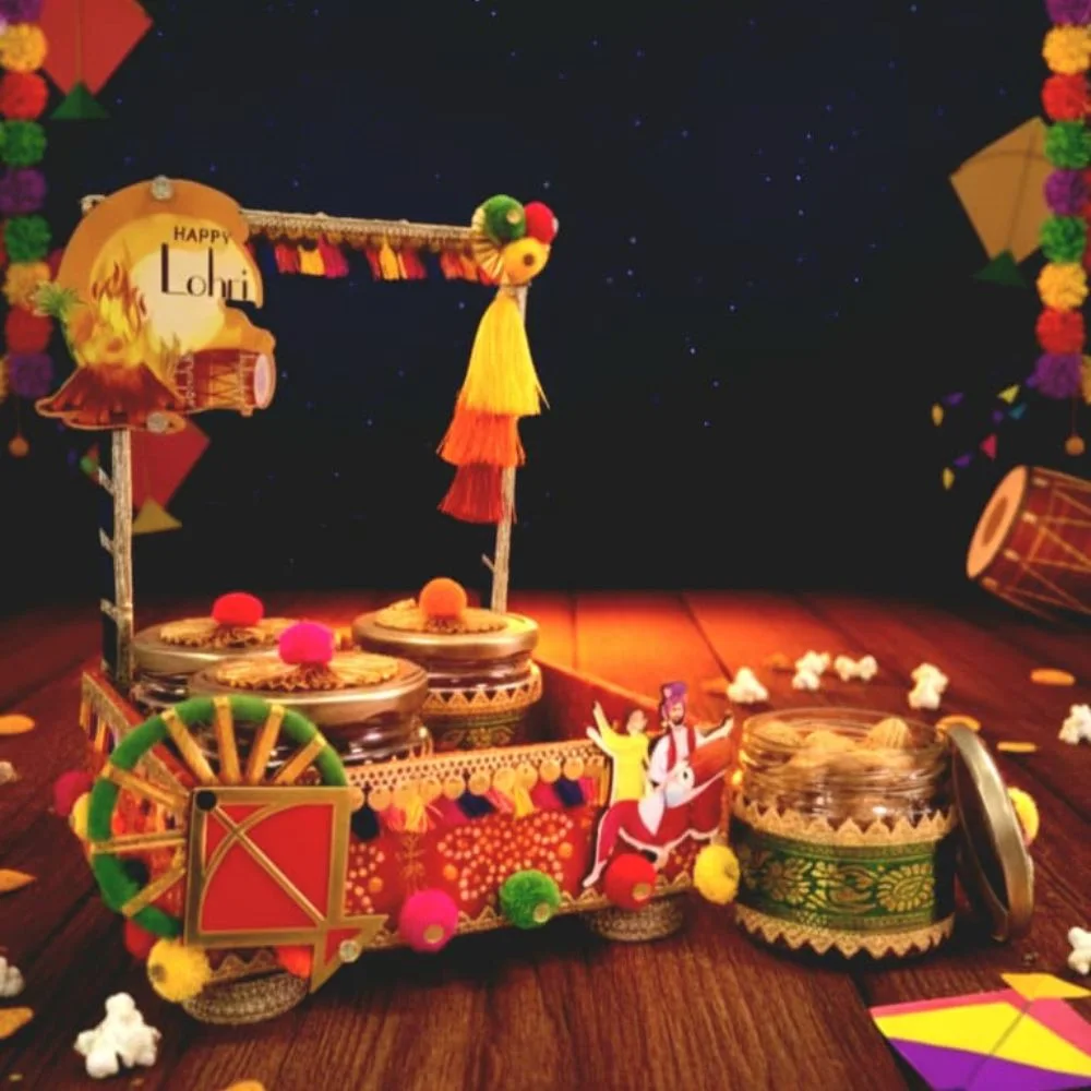 Decorative Tray with 4 Empty Decorated Jars – Gift Set (8×8 Inches) - Image 2