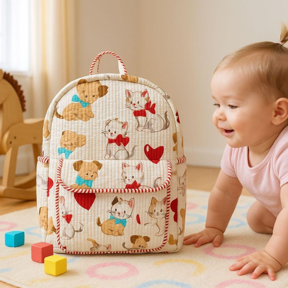 Kid’s Quilted Backpack – Jaipuri Cotton