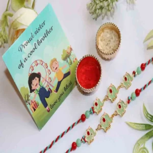 Royal Elephant Charm Kids Rakhi