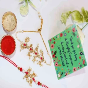 Royal Floral Couple Rakhi Pair