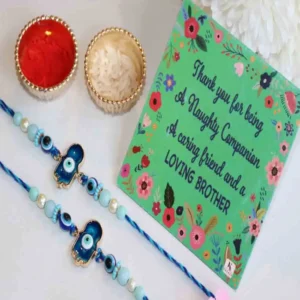 Classic Rakhi Set (Pack of 2) with Roli Chawal & Card