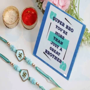 Festive Rakhi Combo Pack of 2 with Roli Chawal