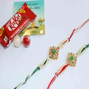 Complete Raksha Bandhan Kit: 2 Rakhis, Roli Chawal & Card