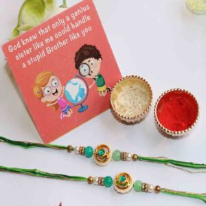 Everyday Value Rakhi Set (2 Pack) + Roli Chawal + Card