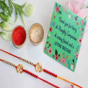 Simple & Sweet Rakhi Bundle (Set of 2) with Roli Chawal